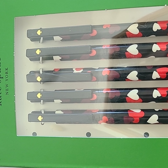 Kate Spade Black and Red Heart Pen Set - Picture 2 of 4